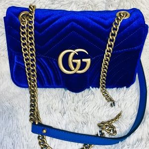 Blue Velvet Gucci Bag